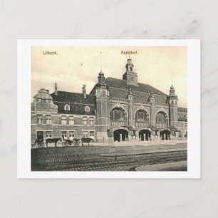 Bahnhof Lubeck, Deutschland Vintage Postkarte
