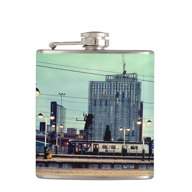 Bahnhof Manchester mit Ansicht Flachmann (Vorderseite)