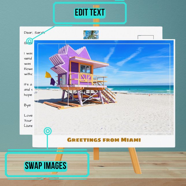 Bahnhof Miami Beach Florida Postkarte (Please enjoy our postcard)