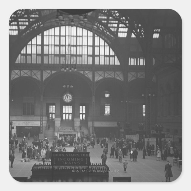 Bahnhof Quadratischer Aufkleber (Vorderseite)