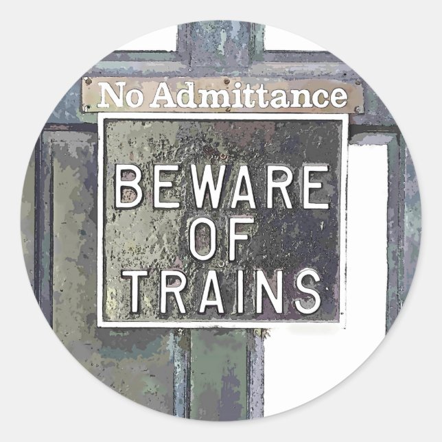 BAHNHOF RUNDER AUFKLEBER (Vorderseite)