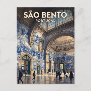 Bahnhof São Bento Portugal Postkarte
