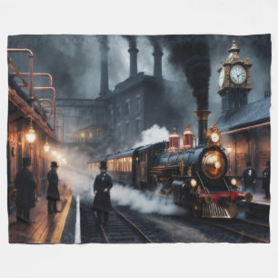 Bahnhof Steampunk Fleecedecke