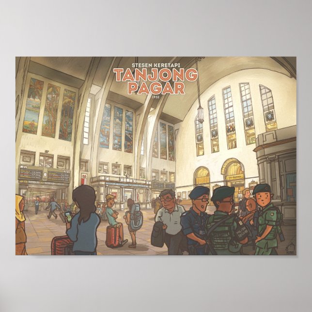 Bahnhof Tanjong Pagar | Singapura Images Poster (Vorne)