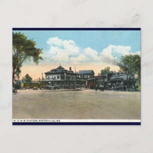 Bahnhof Waterville, ME 1920 Vintag Postkarte