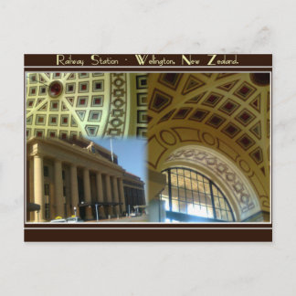 Bahnhof Wellingtons - Neuseeland. Postkarte