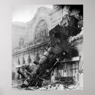 Bahnhof Wreck am Bahnhof Montparnasse 1895 in Pari Poster