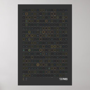 Bahnhöfe & Linien: Paris (Dunkel) Poster
