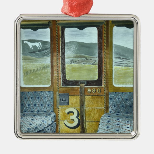 Bahnlandschaft (von Eric Ravilious) Ornament Aus Metall (Vorne)