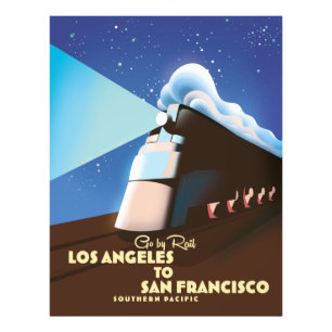Bahnplakat Los Angeles nach San Francisco Fotodruck