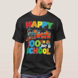 Bahnstrecke glücklicher 100. Schultag Kinder Junge T-Shirt
