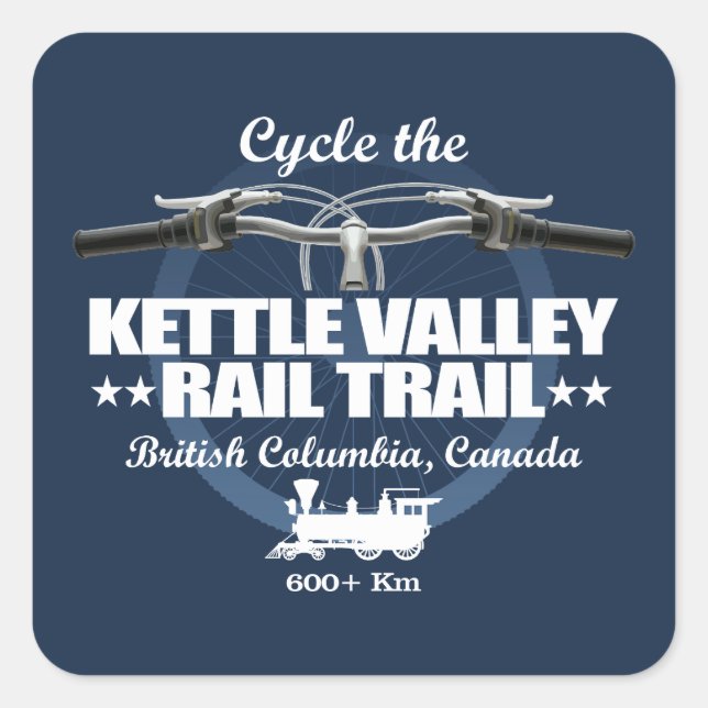 Bahnstrecke Kettle Valley (H2) Quadratischer Aufkleber (Vorderseite)