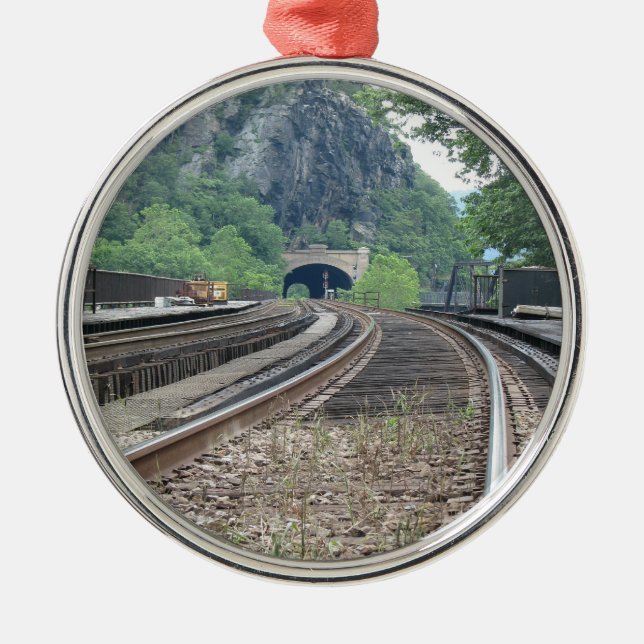 Bahnstrecke-Verzierung der Harpers-Fähren-WV Silbernes Ornament (Vorne)