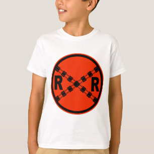 Bahnübergang Landstraßen-Verkehrsschild- T-Shirt