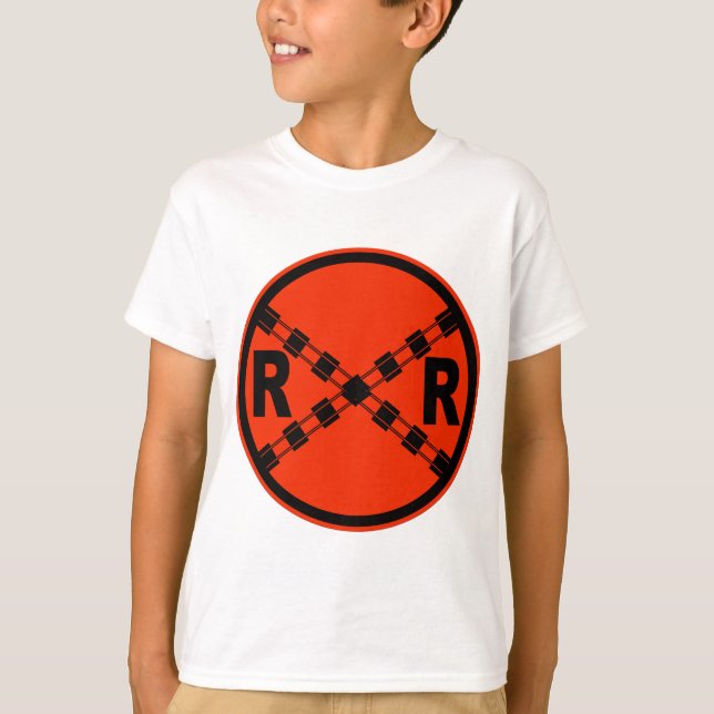 Bahnübergang Landstraßen-Verkehrsschild- T-Shirt (Vorderseite)