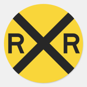 Bahnübergang Landstraßen-Zeichen- Runder Aufkleber