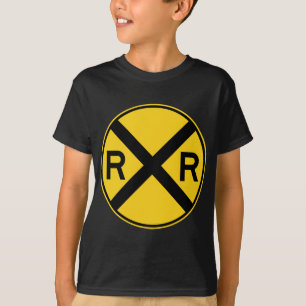 Bahnübergang Landstraßen-Zeichen- T-Shirt