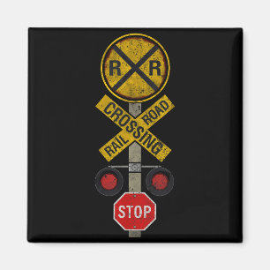 Bahnübergang Lokomotive Modell Zugliebhaber Straße Magnet