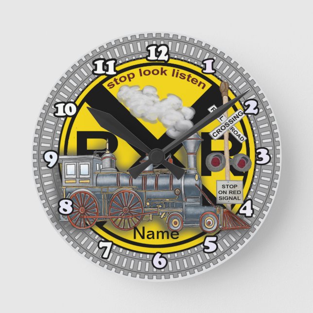 Bahnübergang  runde wanduhr (Vorderseite)