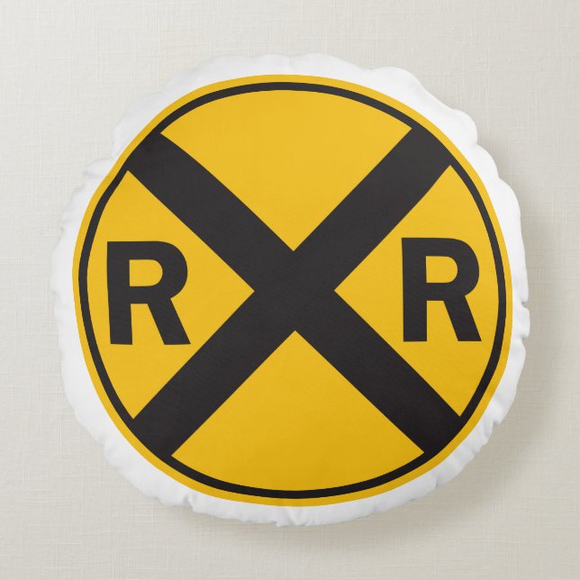 Bahnübergang Rundpilz Rundes Kissen (Vorderseite)