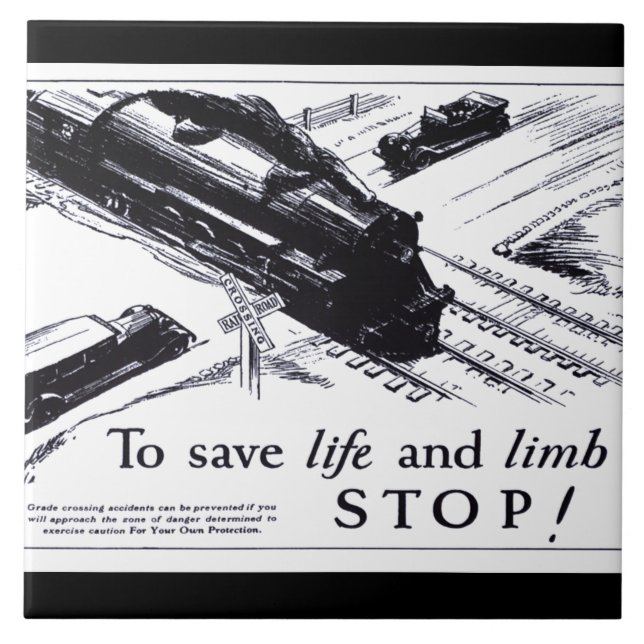 Bahnübergang Sicherheits-1906 Fliesen (Vorderseite)