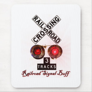 Bahnübergang Signal-Büffelleder- Mousepad