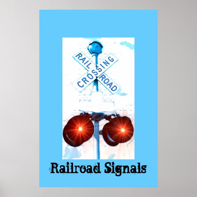 Bahnübergang Signallandschaft Poster (Vorne)