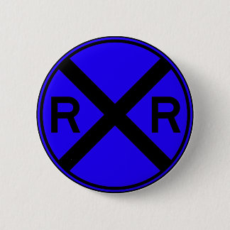 Bahnübergang warnender Straßenschild-Zug- Button