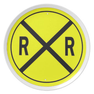 Bahnübergang Zeichen-Platten- Melaminteller