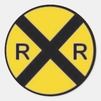 Bahnübergangszeichen Runder Aufkleber