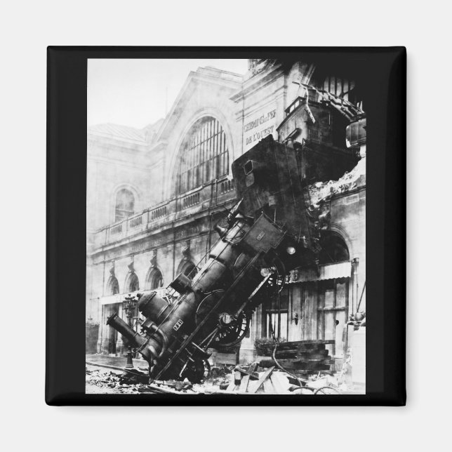 Bahnwrack in Montparnasse , 22 Oktober 1895 Magnet (Vorne)