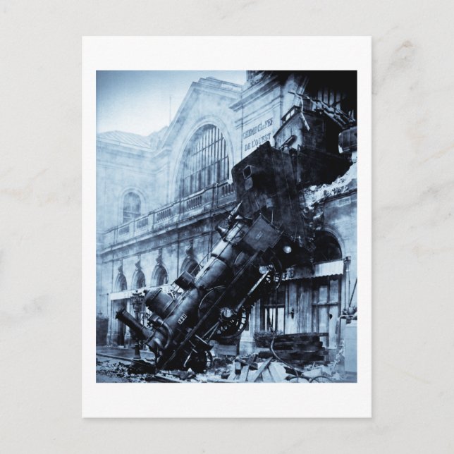 Bahnwrack in Montparnasse , 22 Oktober 1895 Postkarte (Vorderseite)