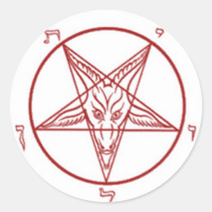 Bahpomet Pentagramm Round Stickers