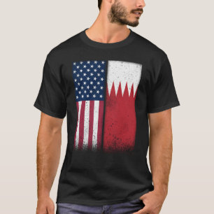 Bahrain Bahrainer Amerikanische Flaggen Stolz USA T-Shirt