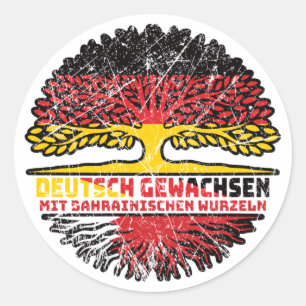 Bahrain Bahrainisch Deutsch Deutschland Baum Runder Aufkleber