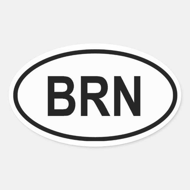 Bahrain "BRN" Ovaler Aufkleber (Vorderseite)