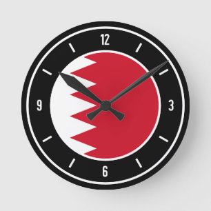Bahrain Flag Elegant Runde Wanduhr