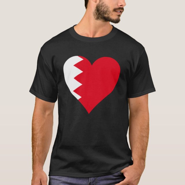 Bahrain Flag Heart Bahrain Gift Liebe Bahrain Pull T-Shirt (Vorderseite)