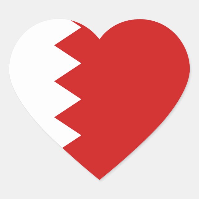 Bahrain Flag Herzsticker Herz-Aufkleber (Vorderseite)