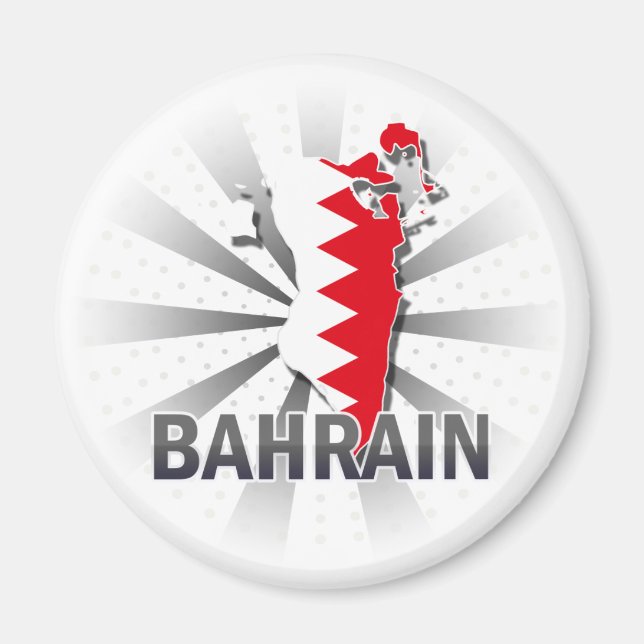 Bahrain Flag Karte 2.0 Magnet (Vorne)