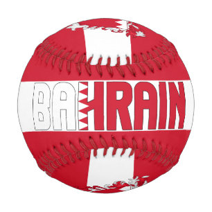 Bahrain Flag und Wappen Patriotisch Baseball