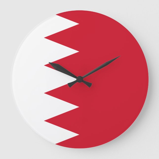 Bahrain-Flagge Große Wanduhr (Vorderseite)