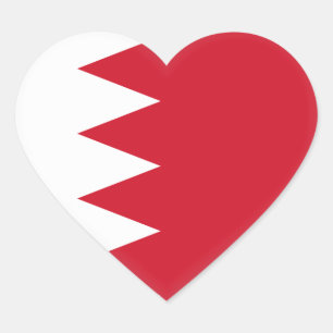 Bahrain-Flagge Herz-Aufkleber