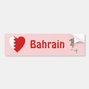 Bahrain-Flagge Herz + Karte Aufkleber Autoaufkleber