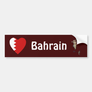 Bahrain-Flagge Herz + Karte Aufkleber für Stoßstan Autoaufkleber