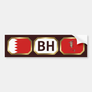 Bahrain-Flagge-Karte-Code-Aufkleber Autoaufkleber