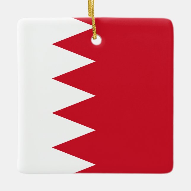 Bahrain-Flagge Keramikornament (Vorderseite)