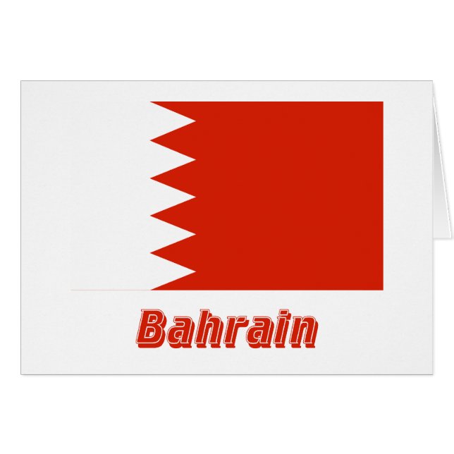 Bahrain-Flagge mit Namen (Vorderseite (Horizontal))