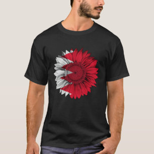 Bahrain-Flagge Sonnenblume Bahrainer Wurzeln Stolz T-Shirt