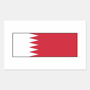 Bahrain - Flagge von Bahrein Rechteckiger Aufkleber